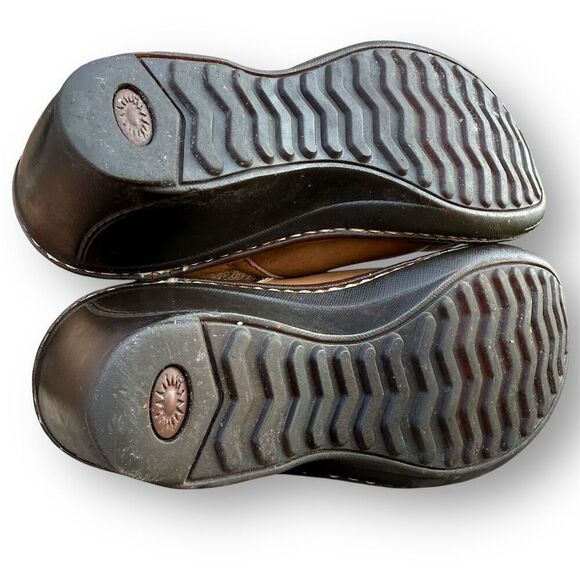 UGG Women's Gael Wedge Slip-on Winter Clogs Brown Leather Shearling Size 7 - Picture 6 of 13